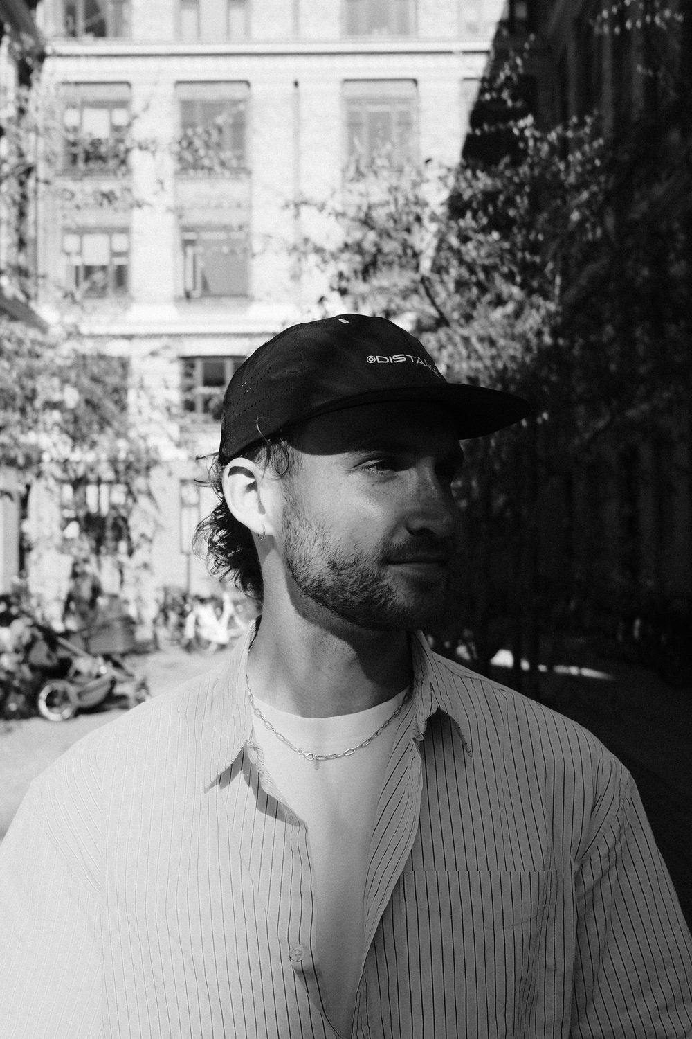 Black-and-white portrait